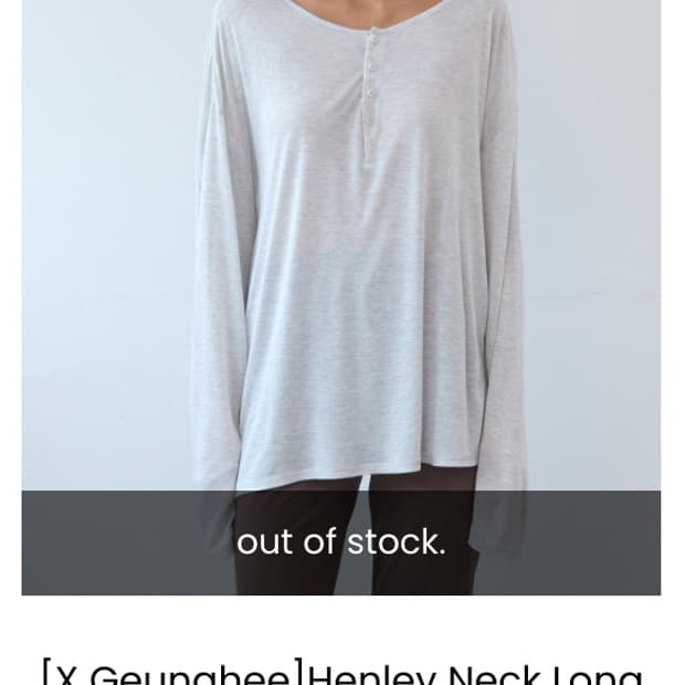 [X Geunghee]Henley Neck Long Sleeve T-S