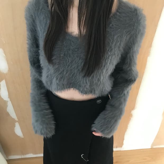  vintage crop grey knit