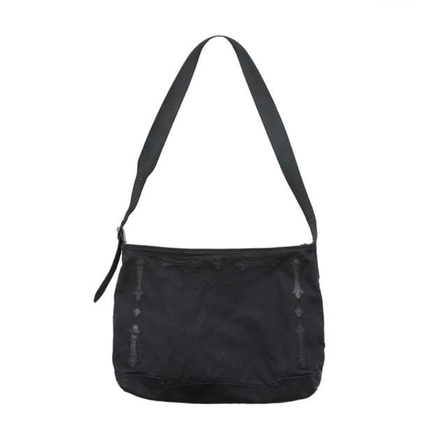 폴리테루 1011 플뢰르 패치드 크로스백 워시드 블랙