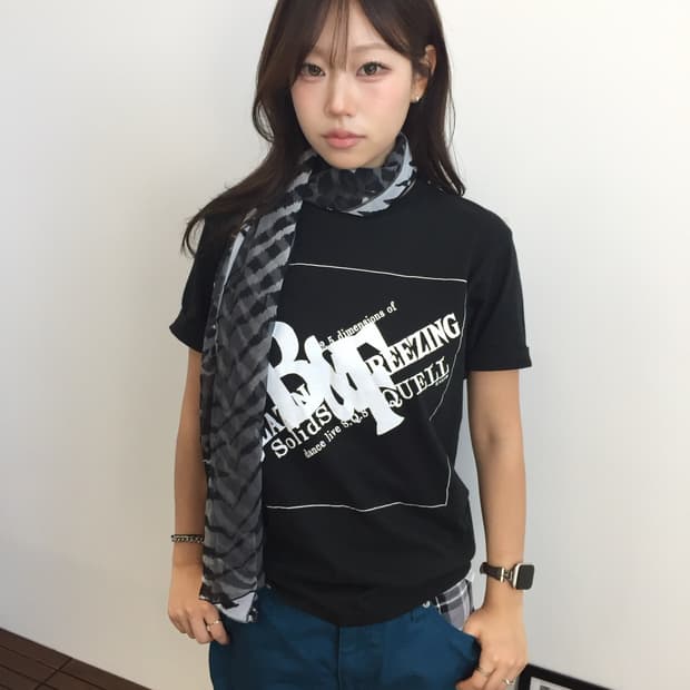 JPN Distorted Typography Graphic Tee