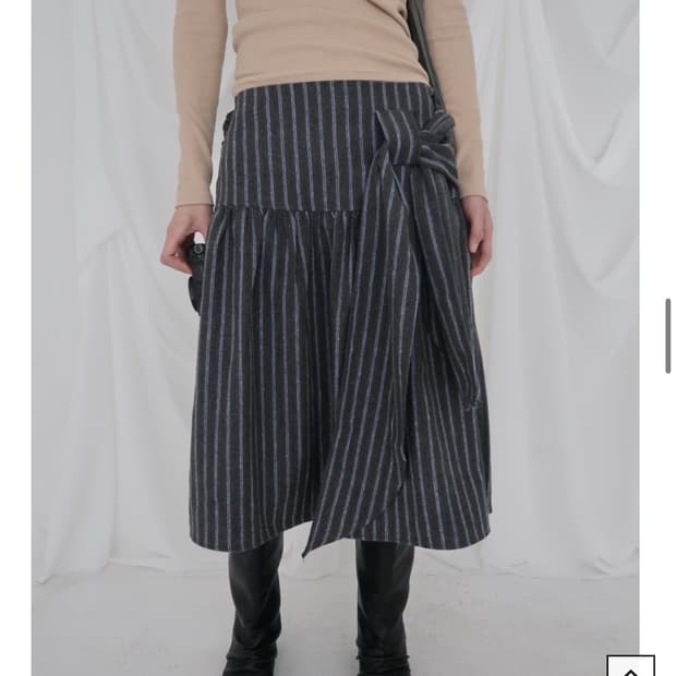 Murow 치마- STRIPE BELT POINT SKIRT 
