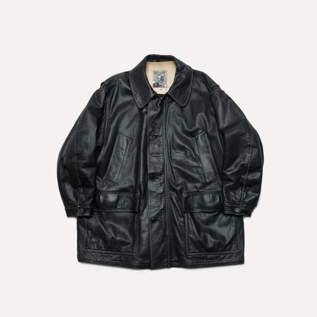 90s leather car coat