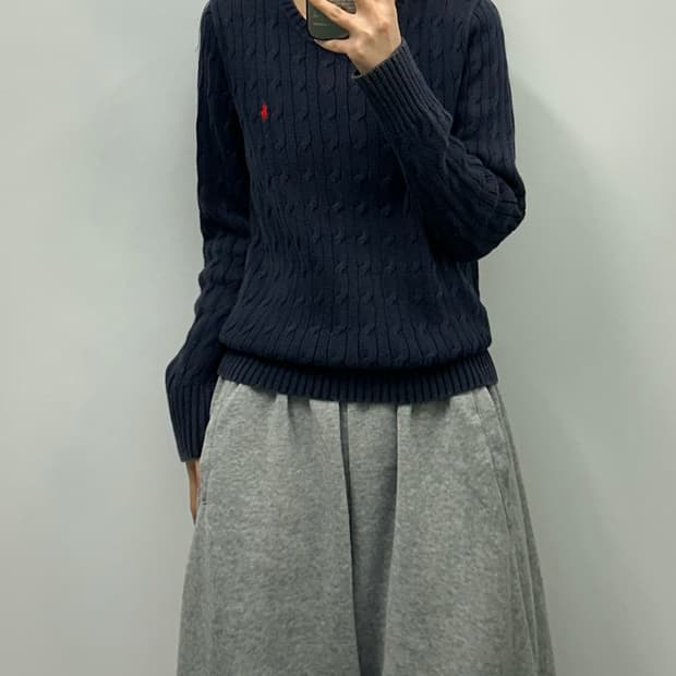 폴로 랄프로렌 신형 네이비 꽈배기 니트