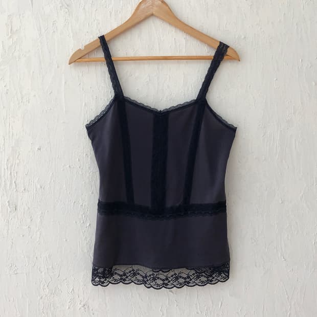 vintage lace trim camisole top