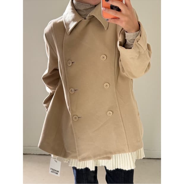일본빈티지 INDIVI 샌드 더블 울코트 자켓