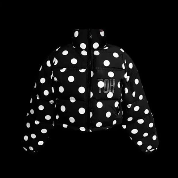 toh 도트 리버시블 크롭 패딩