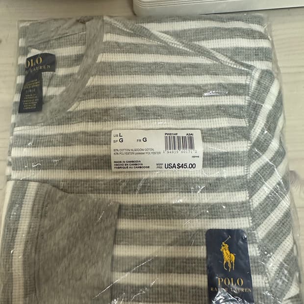 폴로 와플 그레이 롱슬리브 L 코르티스 엄성현