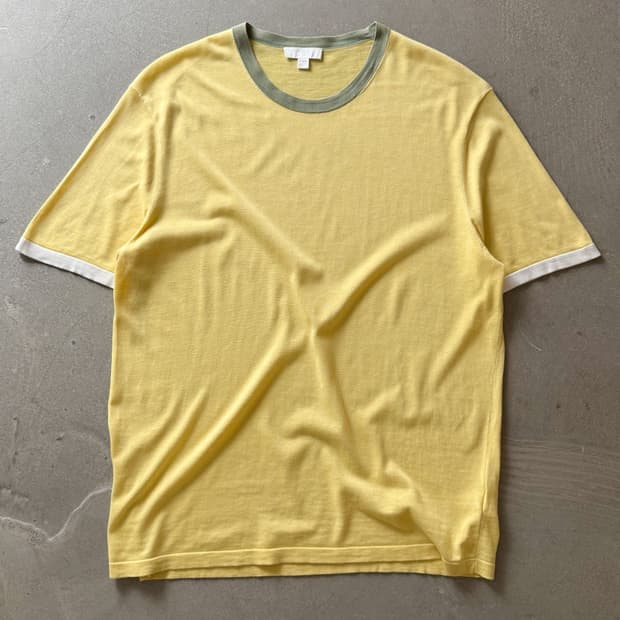 COS Yellow Silk Cotton Ringer Tee