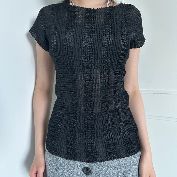 Sheer Pleats Blouse / 빈티지 플리츠 티셔츠