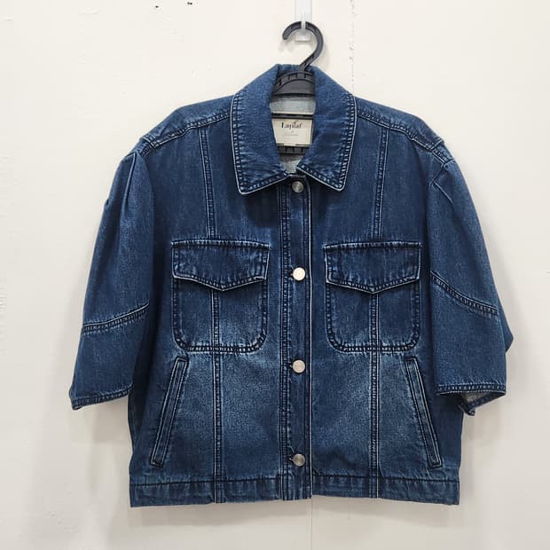 [55] 라삐아프 반팔 데님 자켓 루즈핏 청자켓 Lapiaf