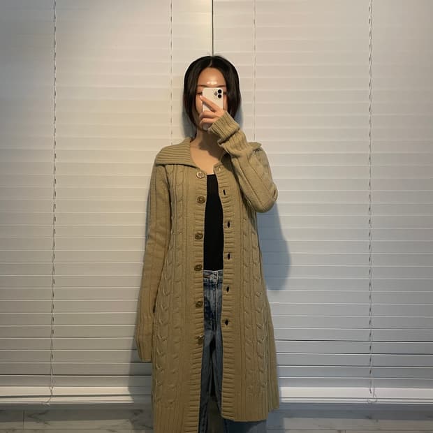 MCM 롱 니트 가디건