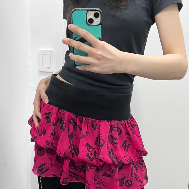 Joky gal 해골 스컬 캉캉 스커트 치마 해