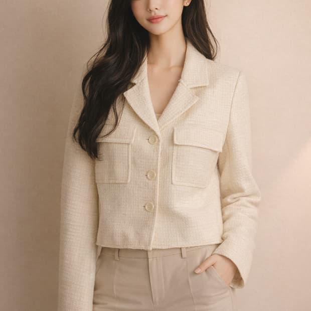 윈섬(WINSOME) 크롭 트위드 포켓 자켓