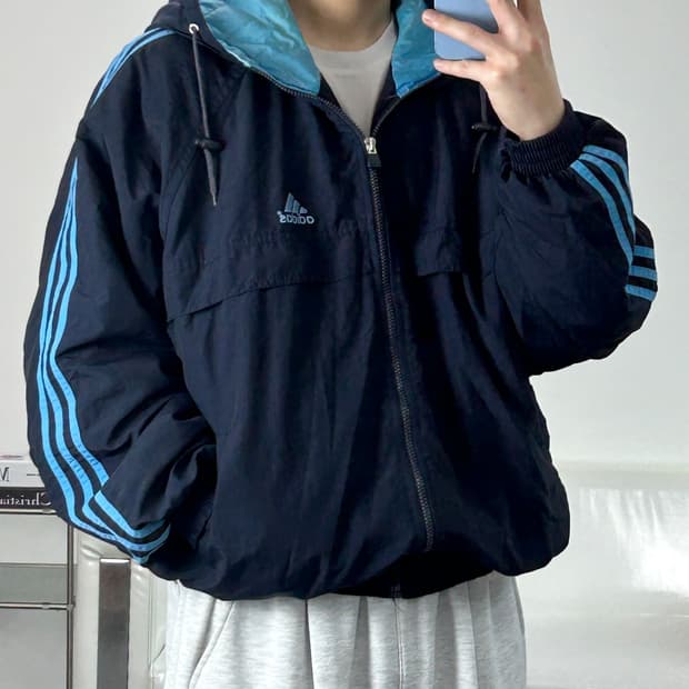 아디다스 올드스쿨 바람막이 자켓 XL