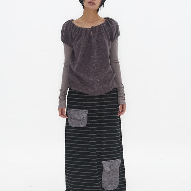 익스파이어드걸 언발란스 포켓 맥시스커트