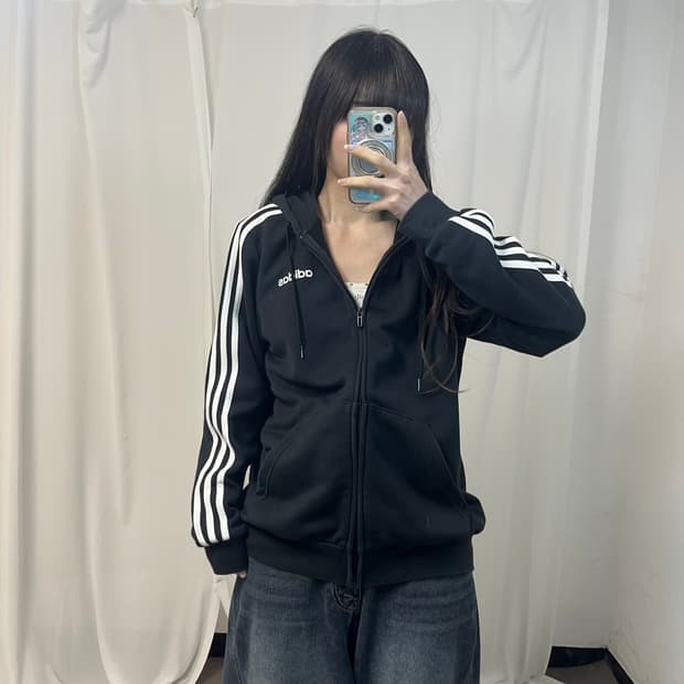 Adidas black zip-up hoodie