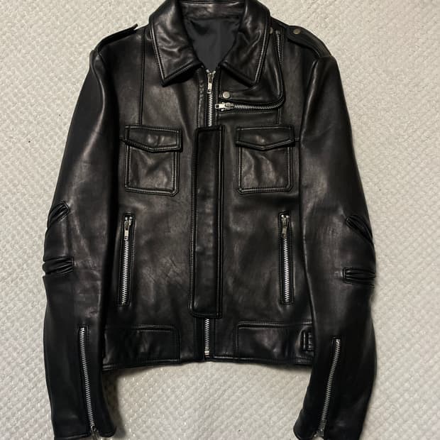 광희시장 웨스턴 무드 램스킨 양가죽 포켓 레더 자켓