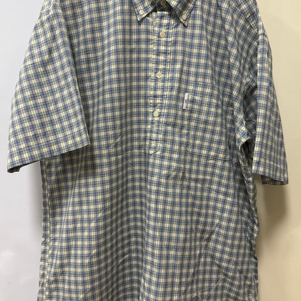 히로미치 나카노 체크 반팔 셔츠