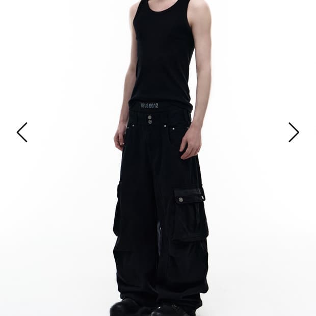 Op.08 BIND CURVED CARGO PANTS BLACK L사이즈