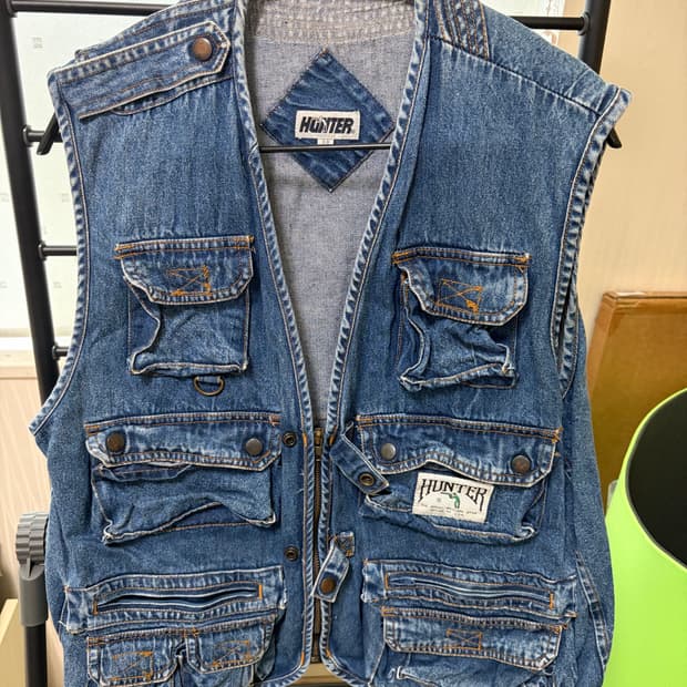 빈티지 헌터 데님 헌팅베스트
