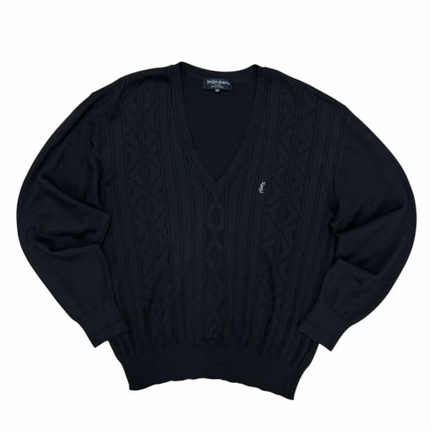 입생로랑 YSL 블랙 울 니트(100)