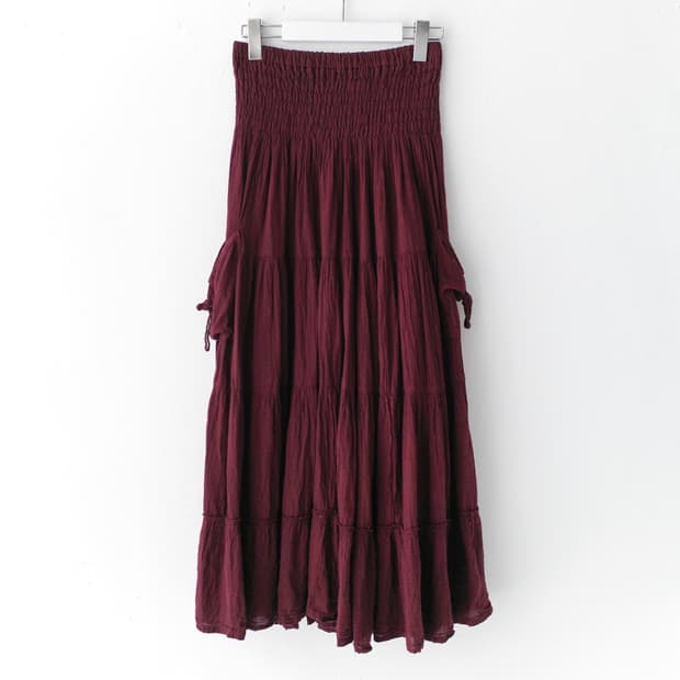 shirring pocket skirt