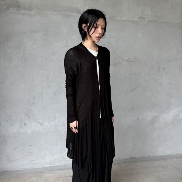 Julius 12SS 레이온 실크 롱 가디건