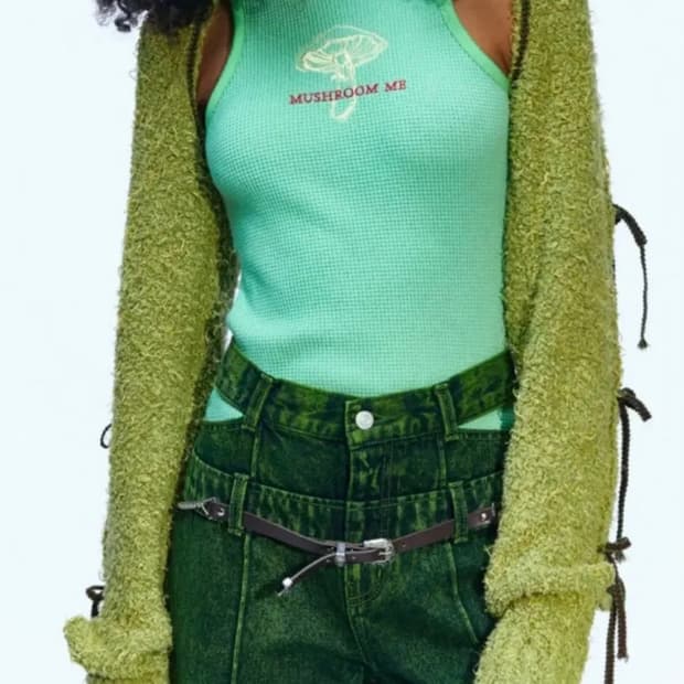 앤더슨벨 SENKO HAIRY LACE UP KNIT BOLERO