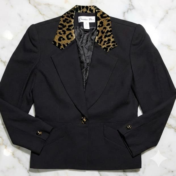 99s Christian Dior Leopard Collar Blazer