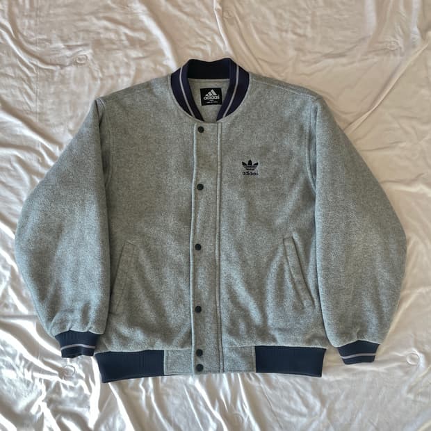 [adidas] 아디다스 플리스 아구점퍼 자켓 그레이 후리스바시티빈티지