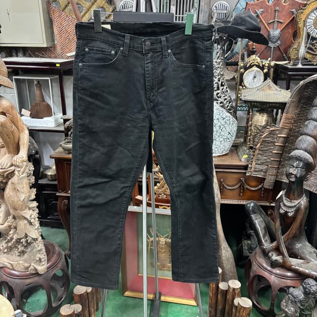 리바이스(Levi's) 505 레귤러 스트레이트 빈티지 블랙 데님 팬츠