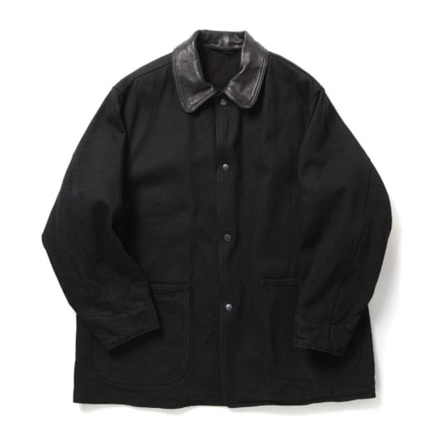25aw comoli 코모리 레더 데님 워크 자켓