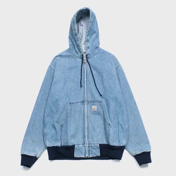 오어슬로우x빔즈 데님 후드 집업 자켓