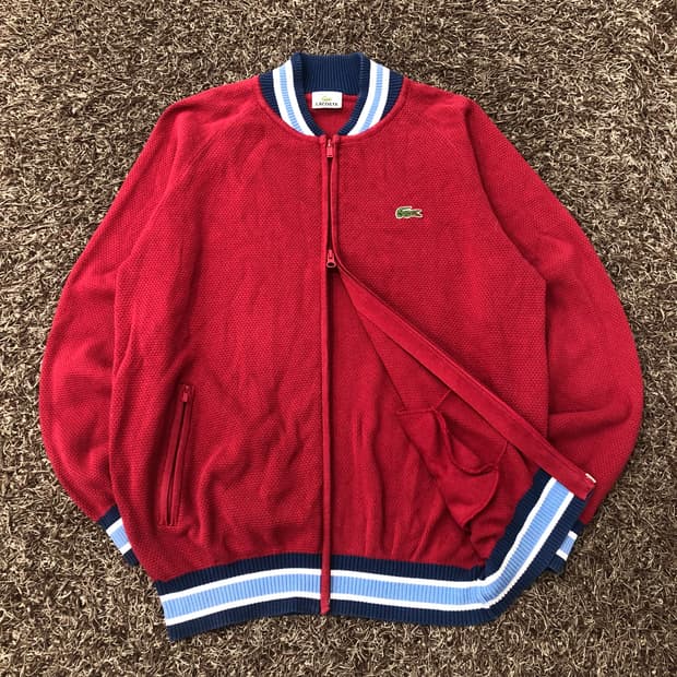 라코스테 코튼 니트 투웨이 블루종 자켓