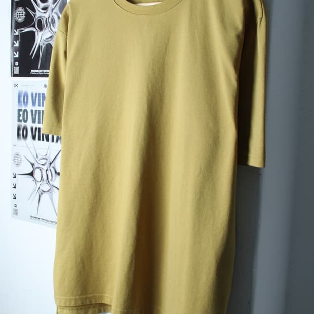 (XL-2XL) 엘무드 반팔 티셔츠 노랑 무지 놈코어-H30708