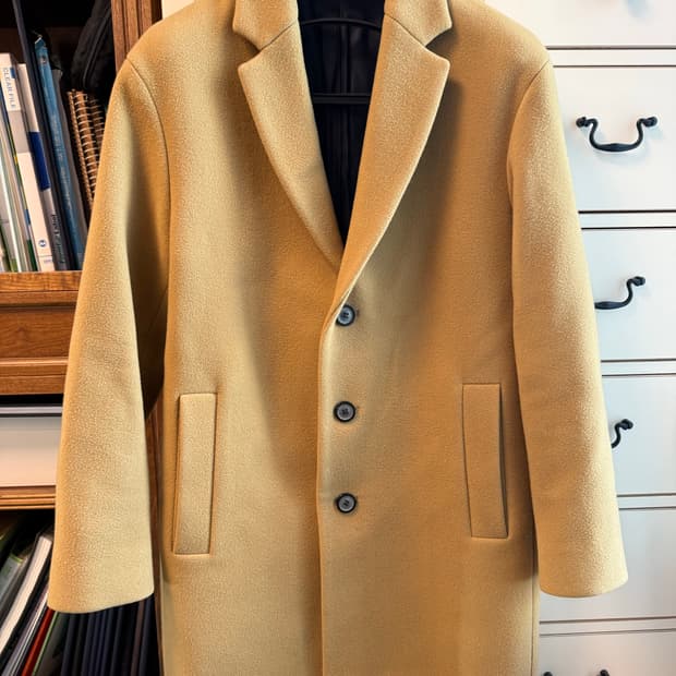 솔리드옴므 카멜 싱글 코트 48사이즈