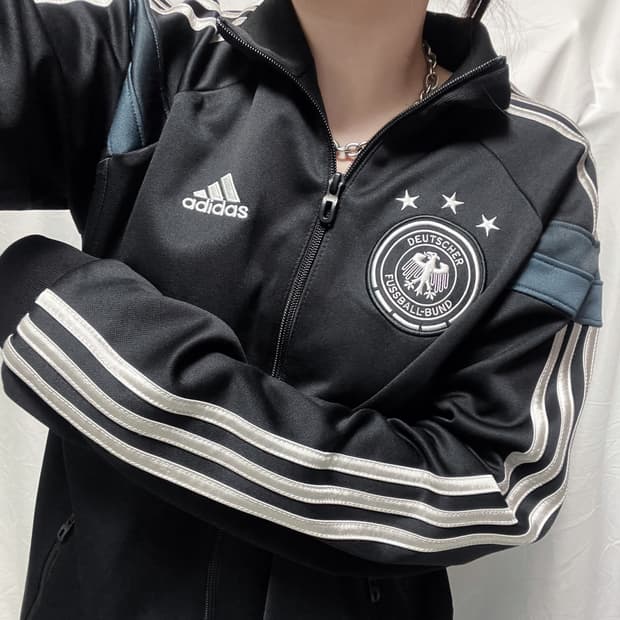 아디다스 독일 실버 삼선 져지