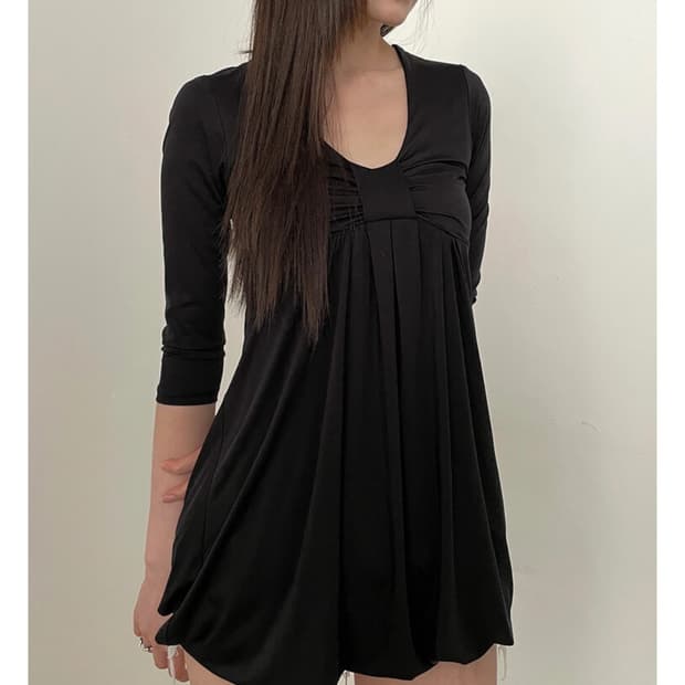 Satomiradio Ribbon drape jersey dress