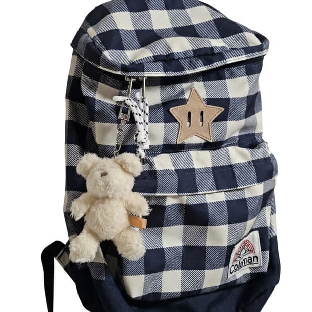 일본 콜맨 체크 미니 백팩/체크무늬 희귀 coleman 빈티지 모리걸