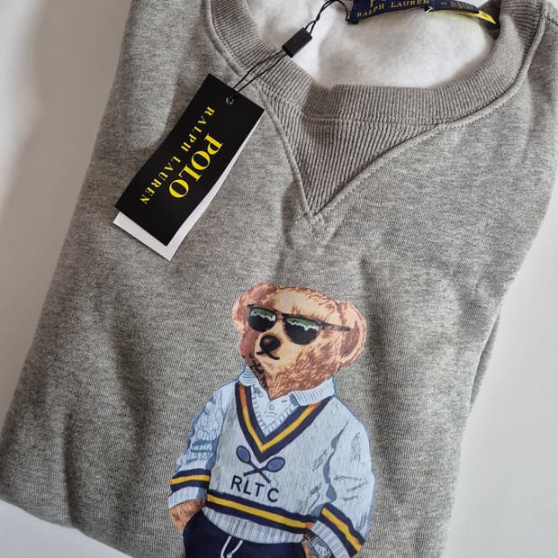 폴로 베어 맨투맨 그레이 L (새상품)