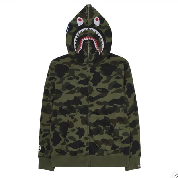 (XL) 베이프 퍼스트 카모 샤크 후드집업 녹계