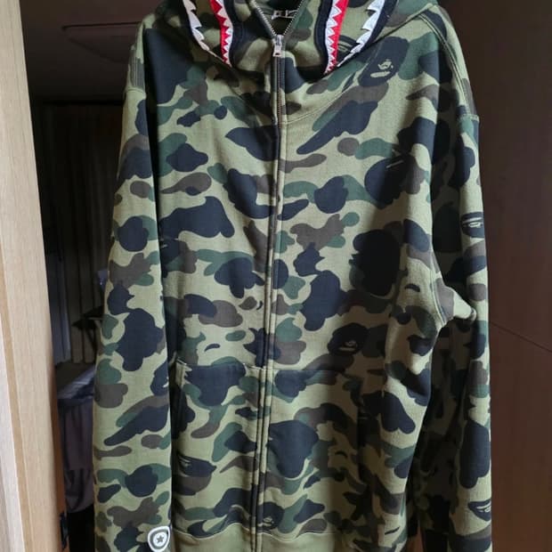 100%정품 베이프 샤크 후드집업 녹계 2XL