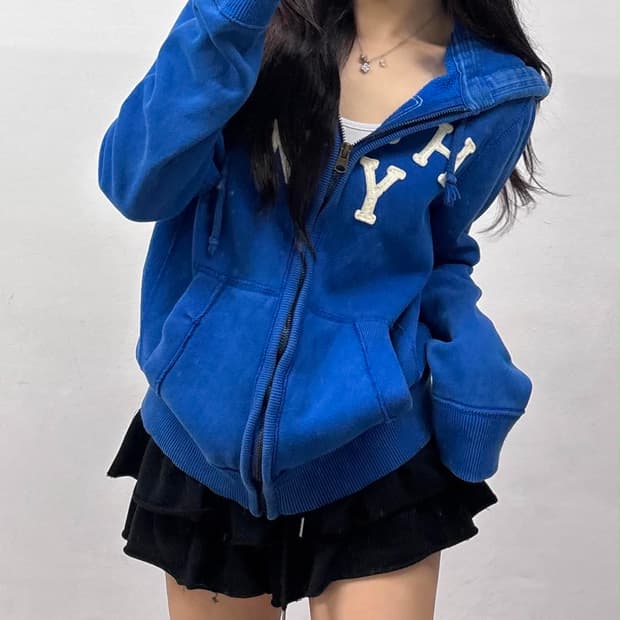 아베크롬비 y2k 올드스쿨 스웻 후드집업(L)