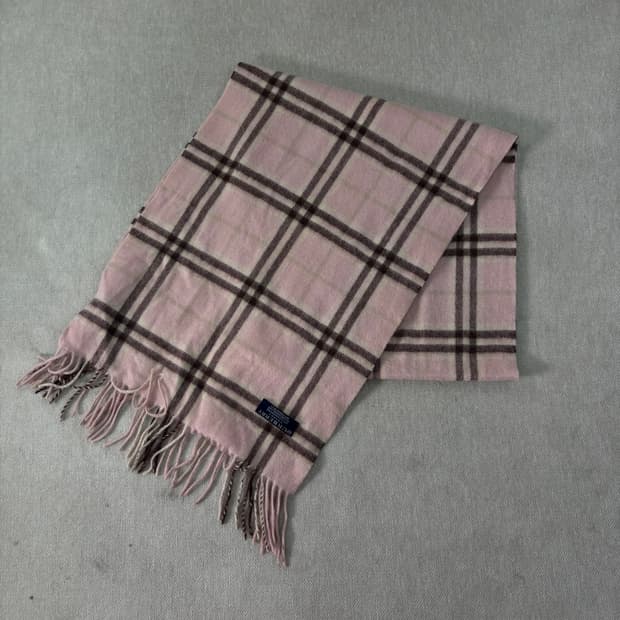 버버리 노바체크 핑크 캐시미어 머플러