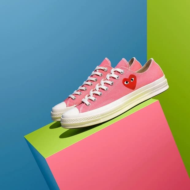 (275)꼼데가르송 컨버스 핑크 로우 스니커즈