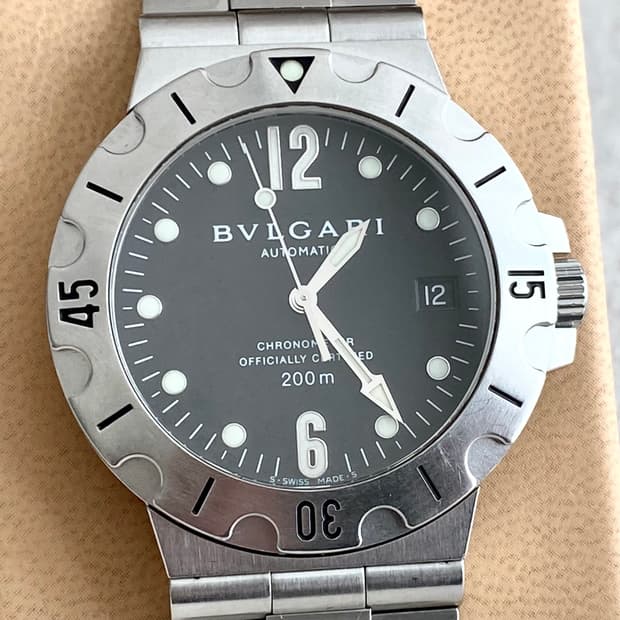 불가리 디아고노 스쿠버 SD38S 오토메틱 38mm 스틸