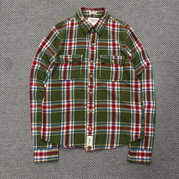 아베크롬비 투포켓 체크 셔츠 v2696