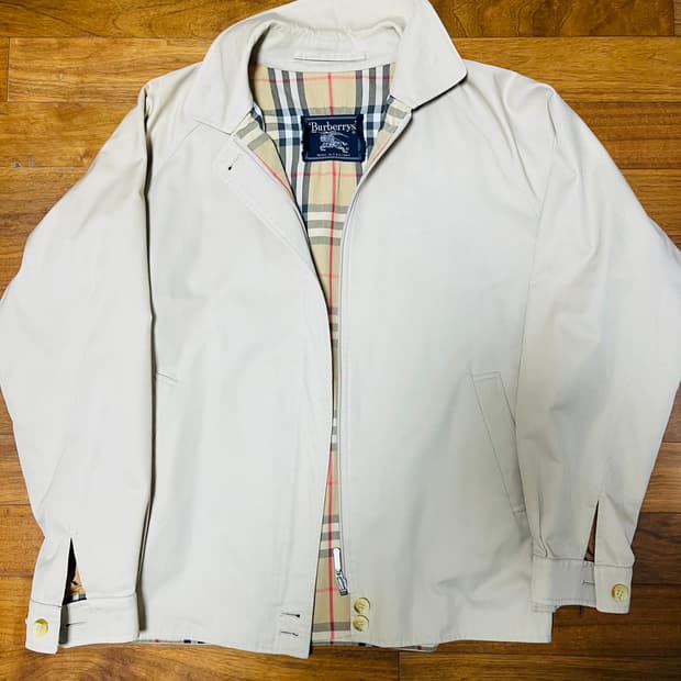 버버리 노바체크 블루종 자켓