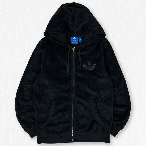 아디다스 카모 로고 플리스 후드집업