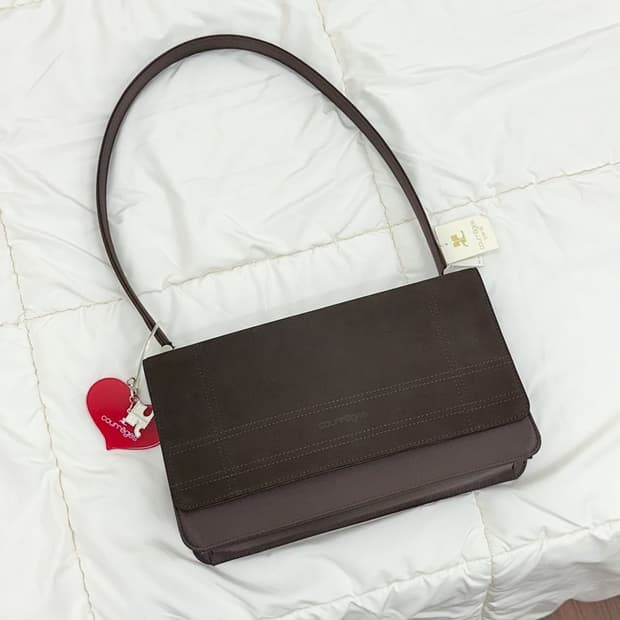 [새상품] courreges / 꾸레쥬 브라운 스웨이드 숄더백 